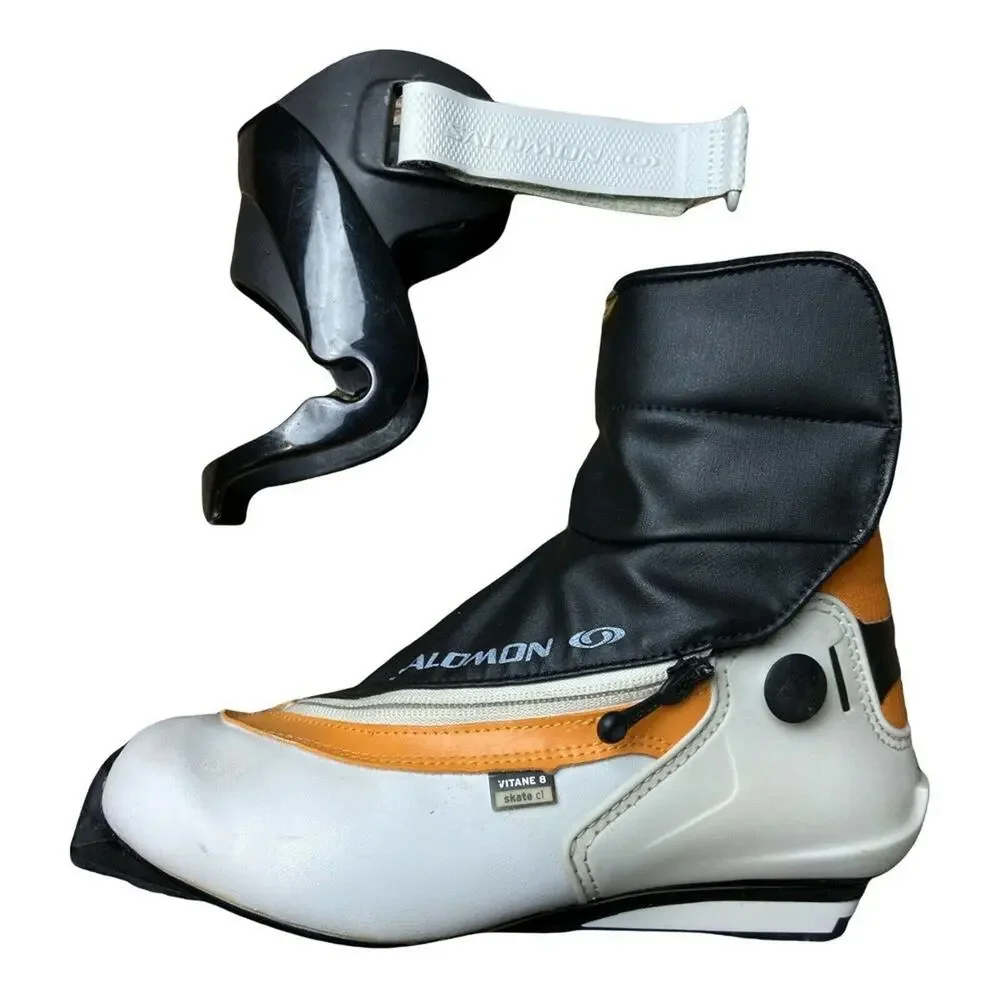 Womens Orange Salomon Vitane 8‎ CL Auto Fit Skate Ski Boots Size 6